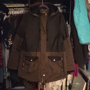 Express Women's Black and Brown Utility Jacket